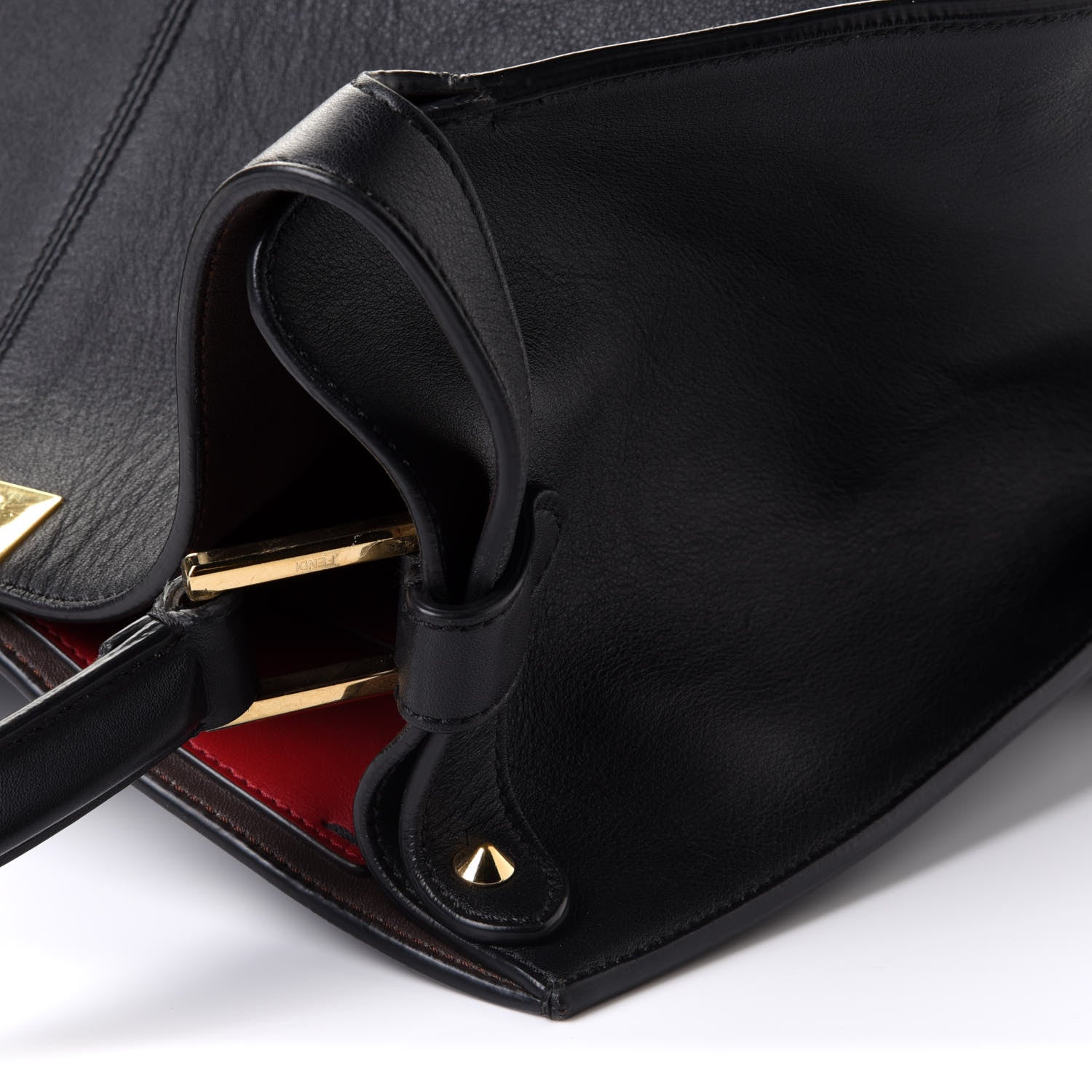Fendi Vitello Seta Century Large Peekaboo X-Lite Black Fragola 17 of 19