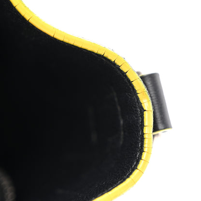 Celine Satin Calfskin Nano Debossed Luggage Black Yellow 10 of 13