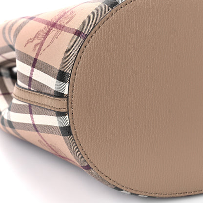 Burberry Haymarket Check Colours Small Lorne Bucket Crossbody Camel 8 of 8