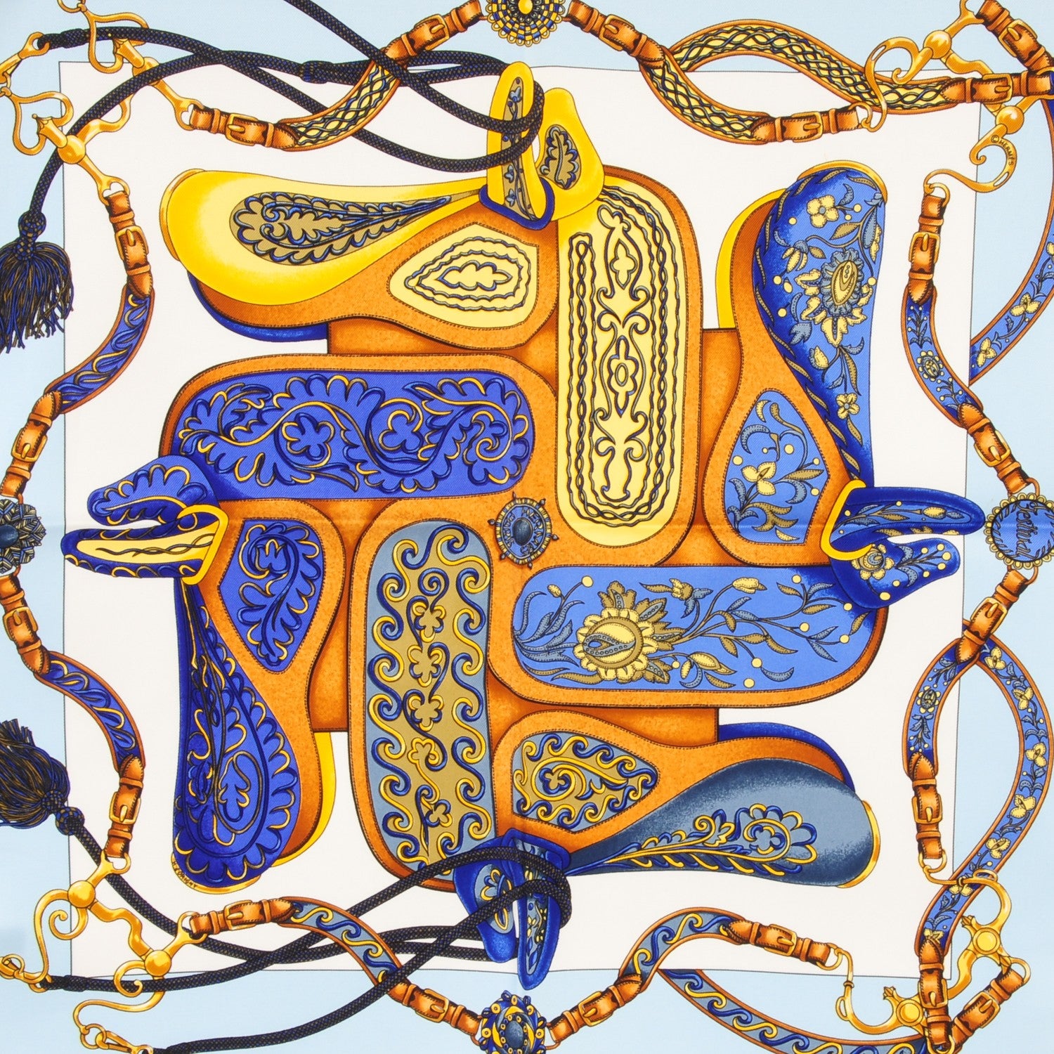 Hermes Silk Festival des Amazones Pocket Square 1 of 6