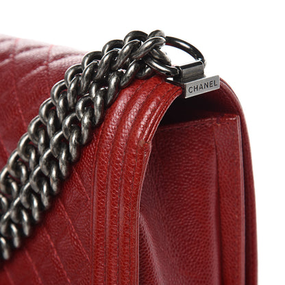 Chanel Caviar Quilted New Medium Boy Flap Dark Red 17 of 33