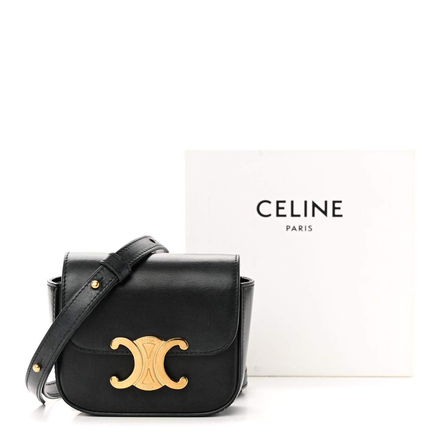 Shiny Calfskin Mini Triomphe Black