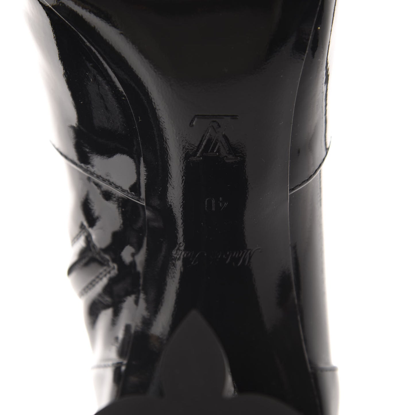 Patent Silhouette Ankle Boots 40 Black