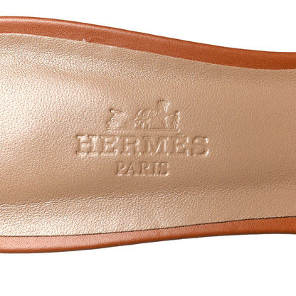 Hermes Calfskin Oasis Sandals 37.5 Gold 8 of 8