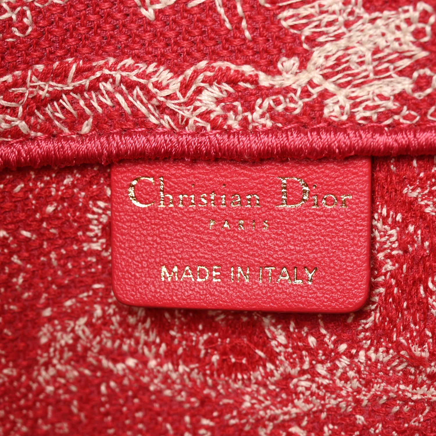 Christian Dior Canvas Embroidered Medium Dioriviera Toile De Jouy Book Tote Raspberry 5 of 6