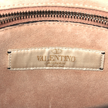 Valentino Garavani Grained Calfskin Onyx Medium Guitar Strap Rockstud Rolling Flap Saddle Bag Soft Noisette 6 of 11
