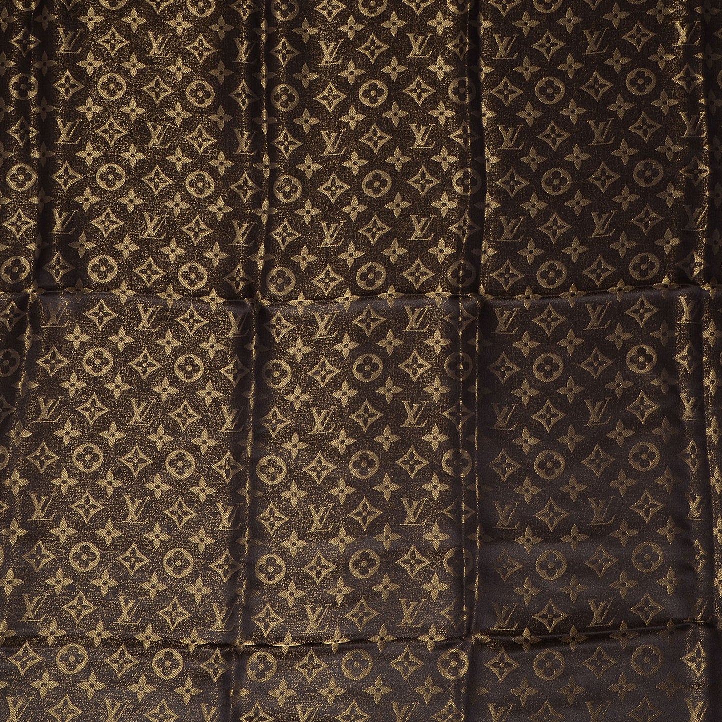 Silk Lurex Wool Monogram Shine Shawl Brown