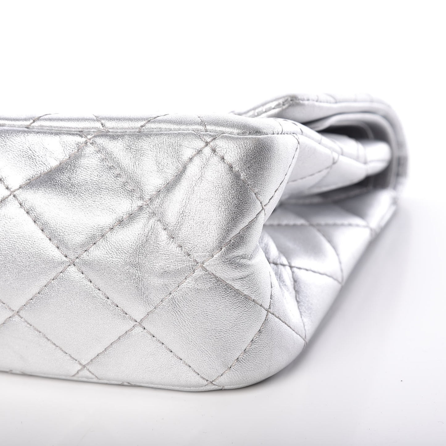 Metallic Lambskin Quilted 2.55 Reissue 227 Flap Silver