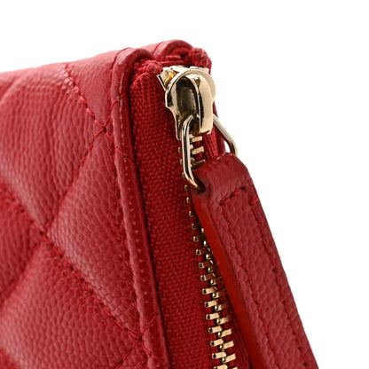 Chanel Caviar Quilted Small Cosmetic Case Red 9 of 10