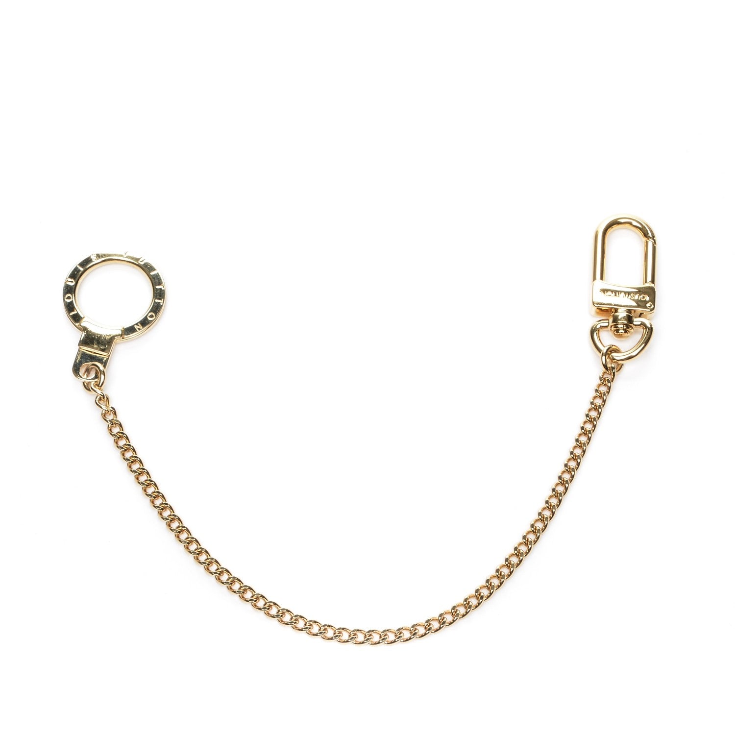 Louis Vuitton Metal Pochette Extender Key Ring Chain Gold 1 of 3