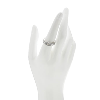 David Yurman 18K White Gold Diamond 7mm Stax Chain Link Ring 57 8 2 of 4