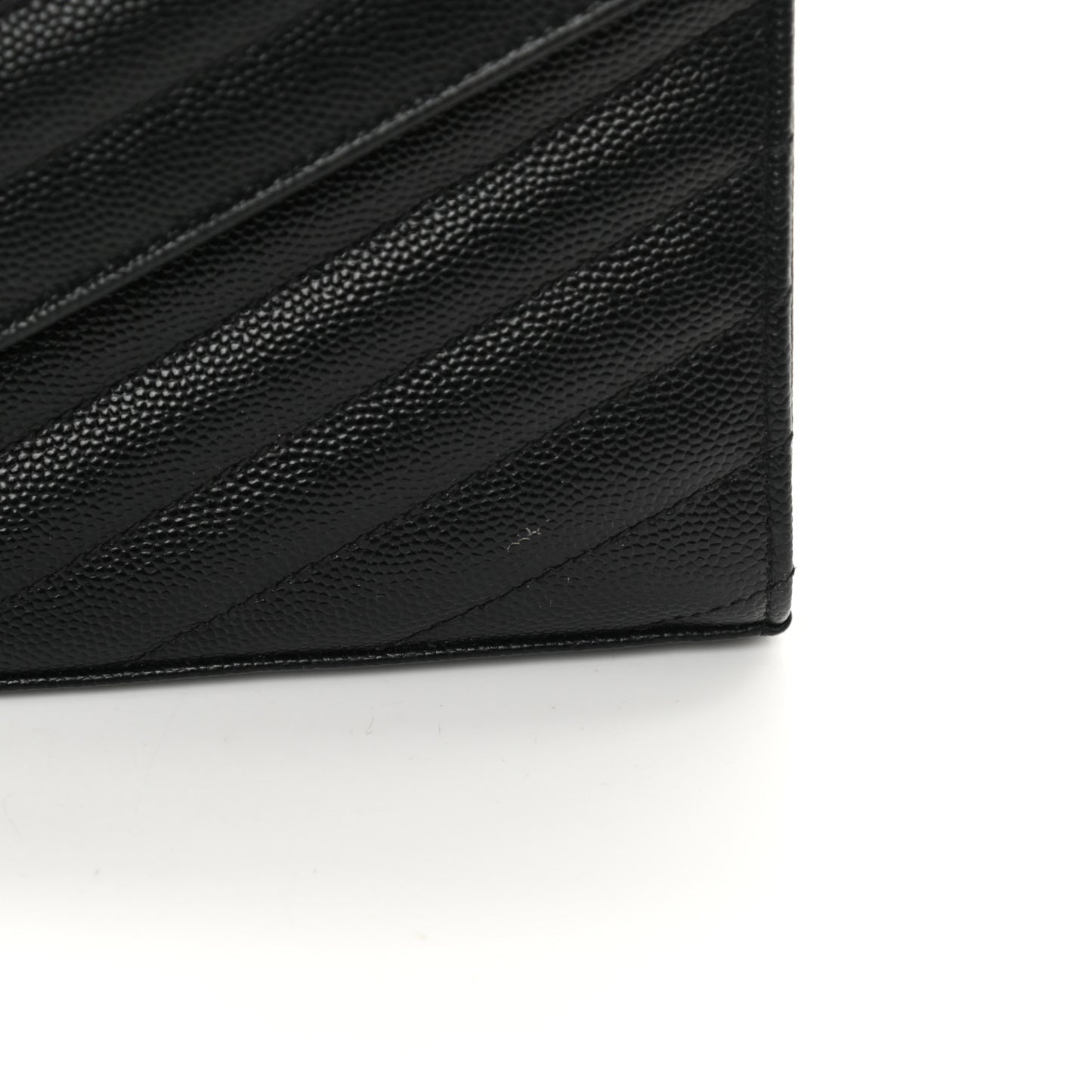 Grain De Poudre Matelasse Chevron Monogram Chain Wallet Black