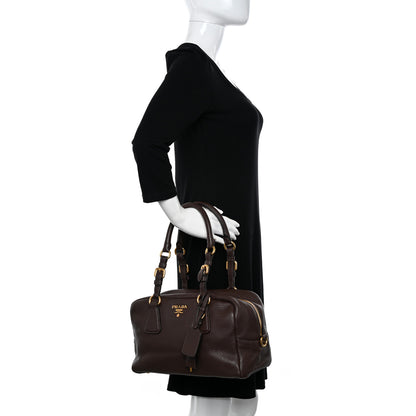 Prada Vitello Daino Bowler Bruciato 2 of 9