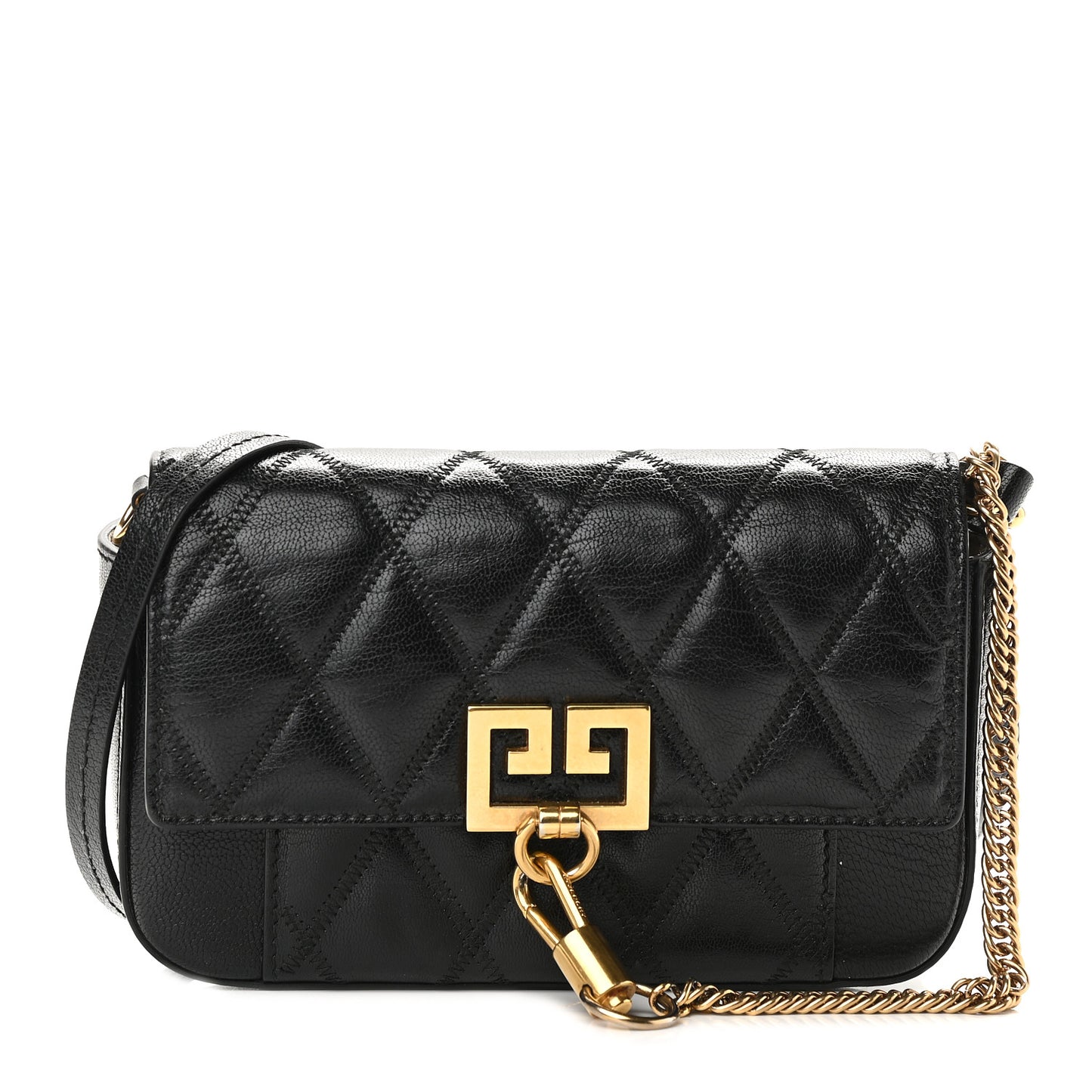 Goatskin Quilted GV3 Mini Pocket Convertible Bag Black