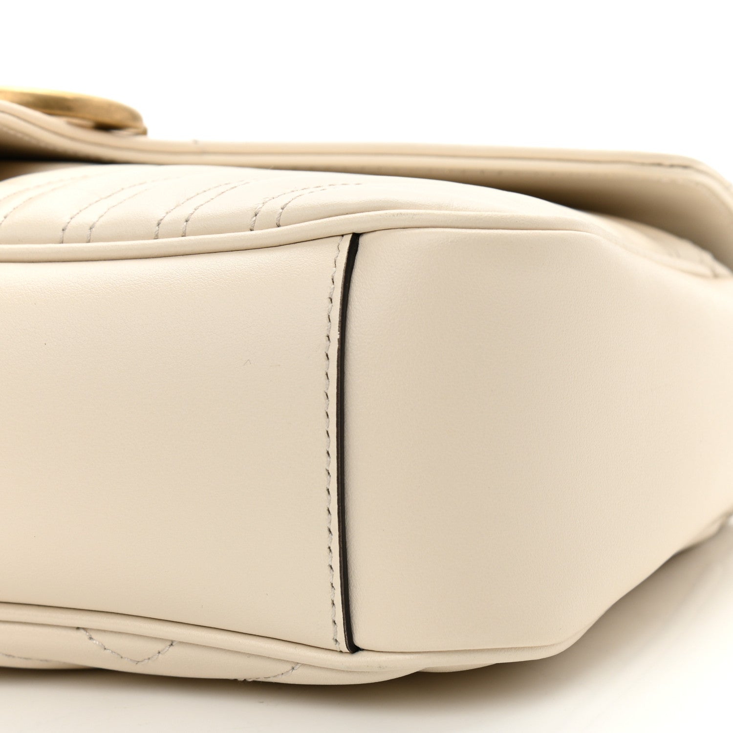 Gucci Calfskin Matelasse Small GG Marmont Shoulder Bag White 10 of 11