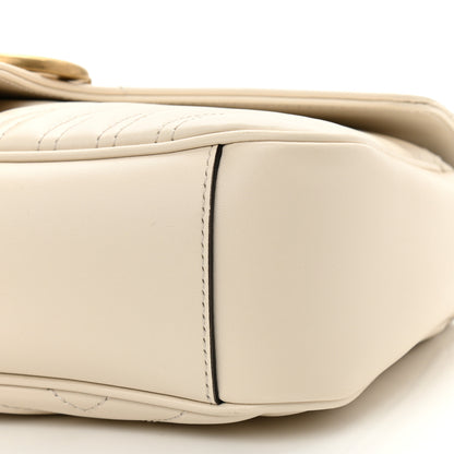 Gucci Calfskin Matelasse Small GG Marmont Shoulder Bag White 10 of 11