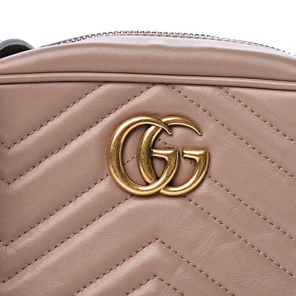 Gucci Calfskin Matelasse Mini GG Marmont Chain Shoulder Bag Porcelain Rose 10 of 11