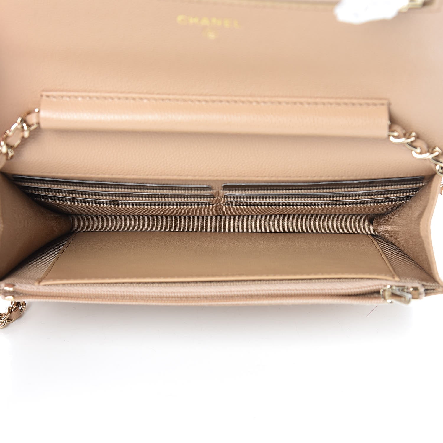 Chanel Caviar Quilted Wallet On Chain WOC Beige 5 of 13