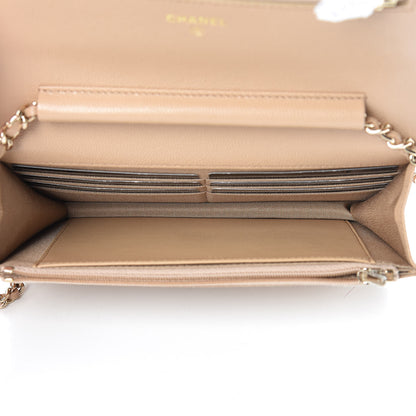 Chanel Caviar Quilted Wallet On Chain WOC Beige 5 of 13