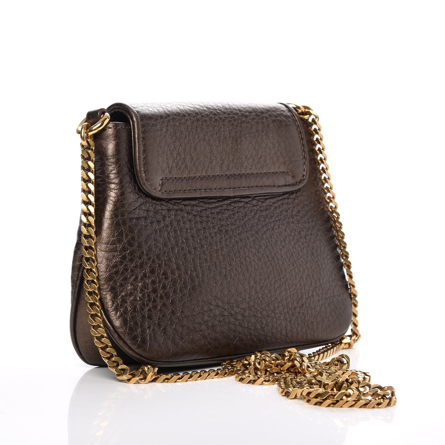 Metallic Pebbled Calfskin Small 1973 Chain Shoulder Bag Winter Leaf