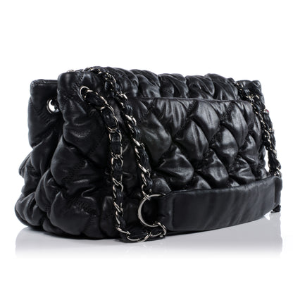 Chanel Leather Bubble Quilt Flap Bag Black 4 of 10