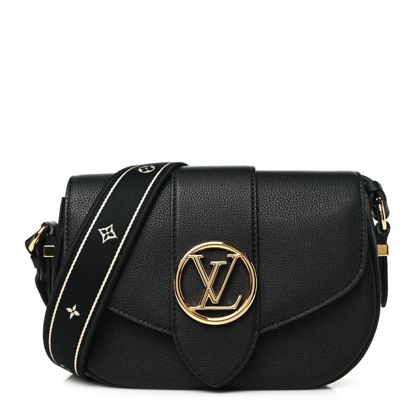 Grained Calfskin LV Pont 9 Soft MM Black