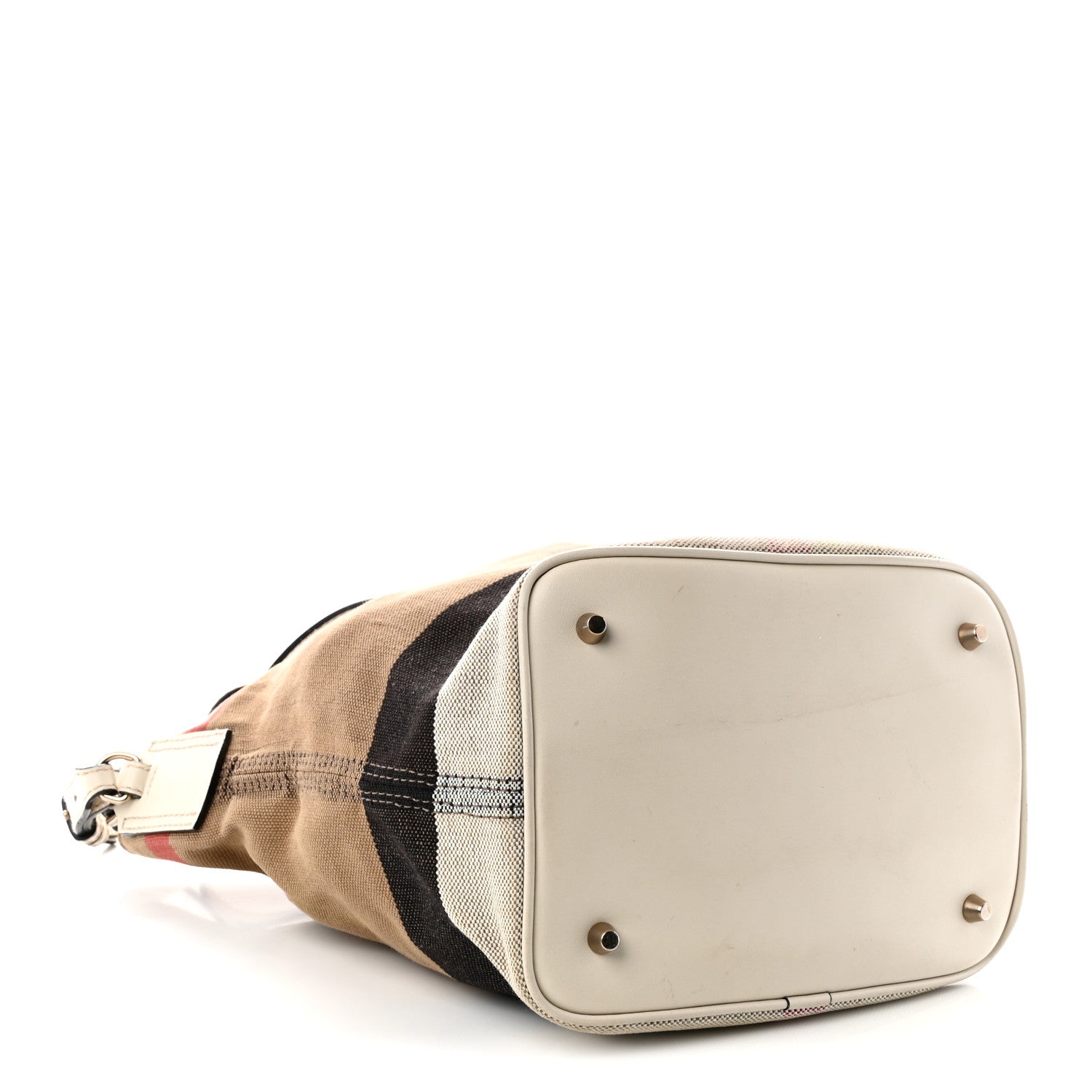 Burberry Canvas Mega Check Small Ashby Hobo White 4 of 12