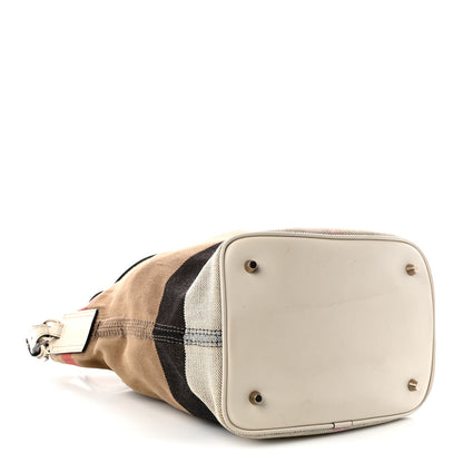 Burberry Canvas Mega Check Small Ashby Hobo White 4 of 12