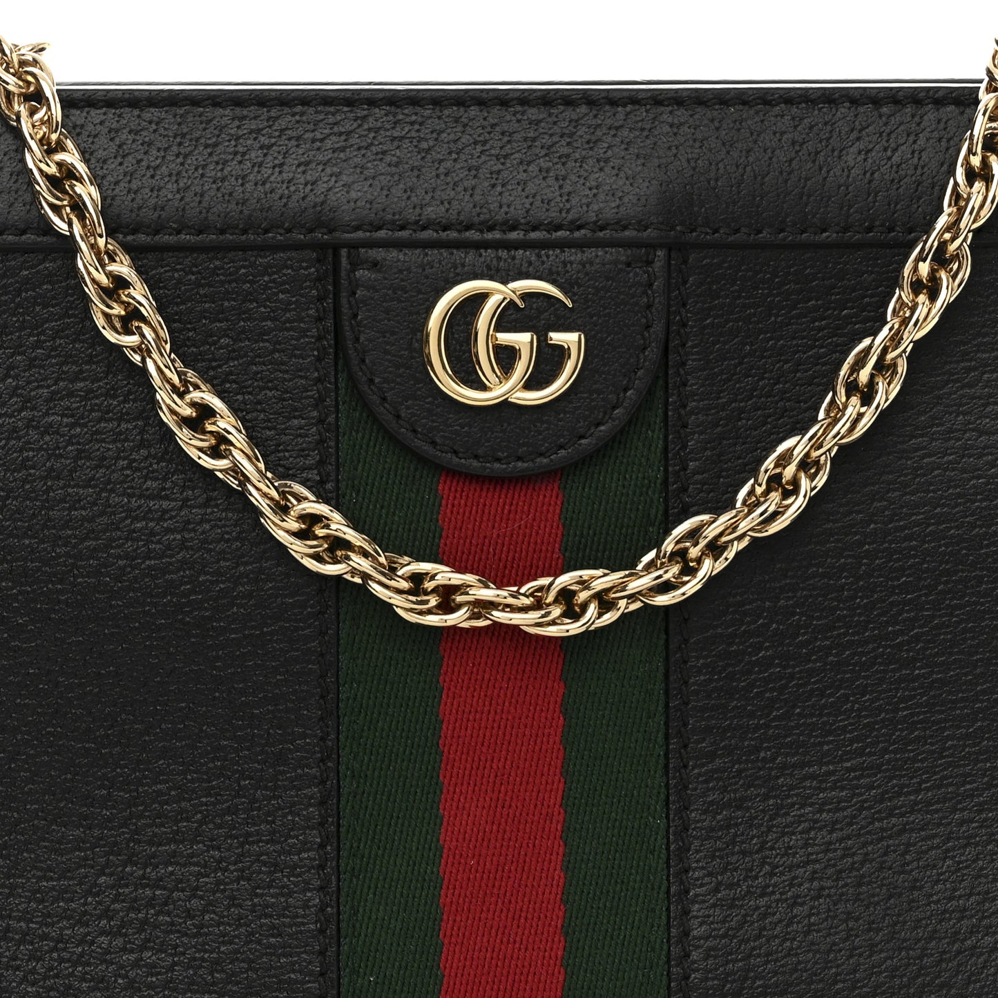 Calfskin GG Web Small Ophidia Chain Shoulder Bag Black