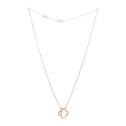 Van Cleef & Arpels 18K Yellow Gold Mother of Pearl Vintage Alhambra Pendant Necklace 3 of 6