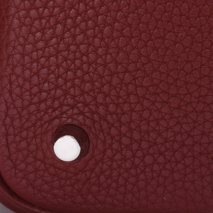 Hermes Taurillon Clemence Swift Picotin Lock 22 MM Rouge H Brique 13 of 14