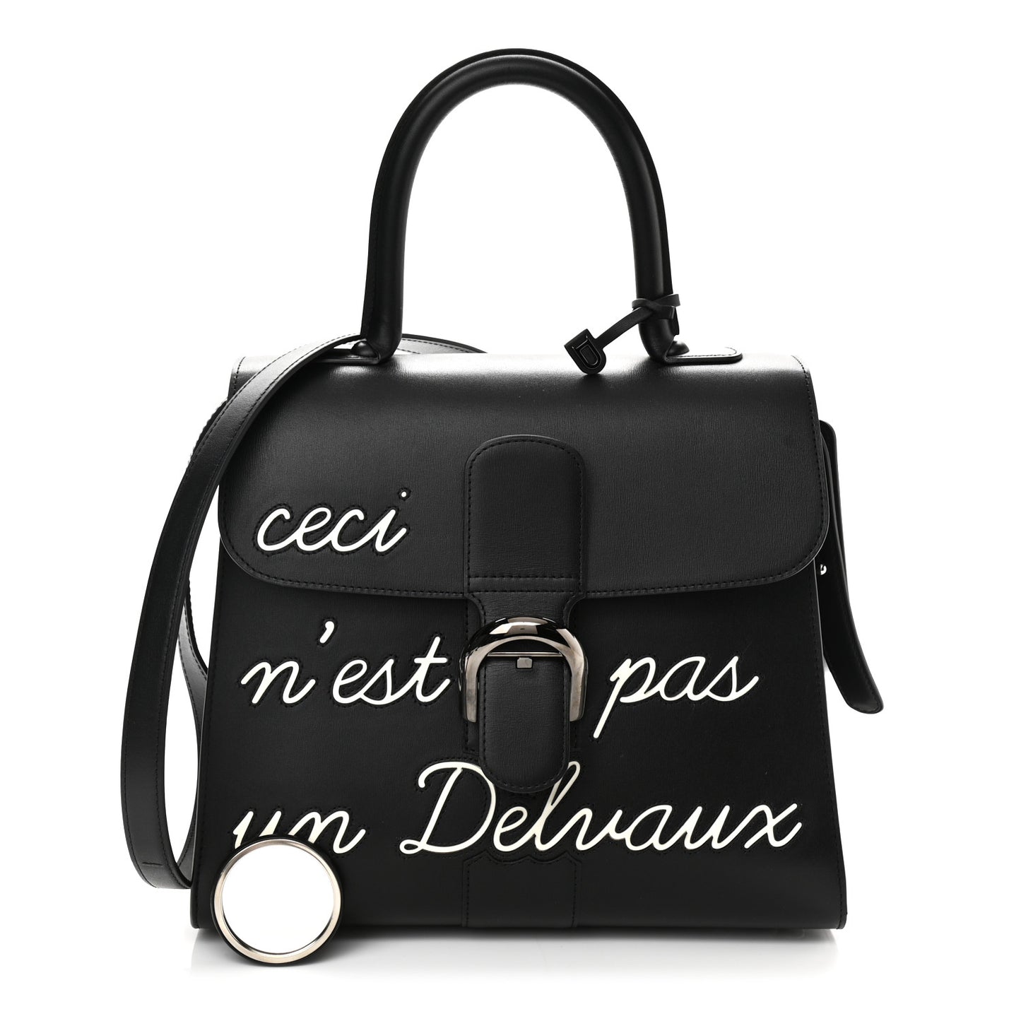 Calfskin MM L'Humour Brillant Satchel Black