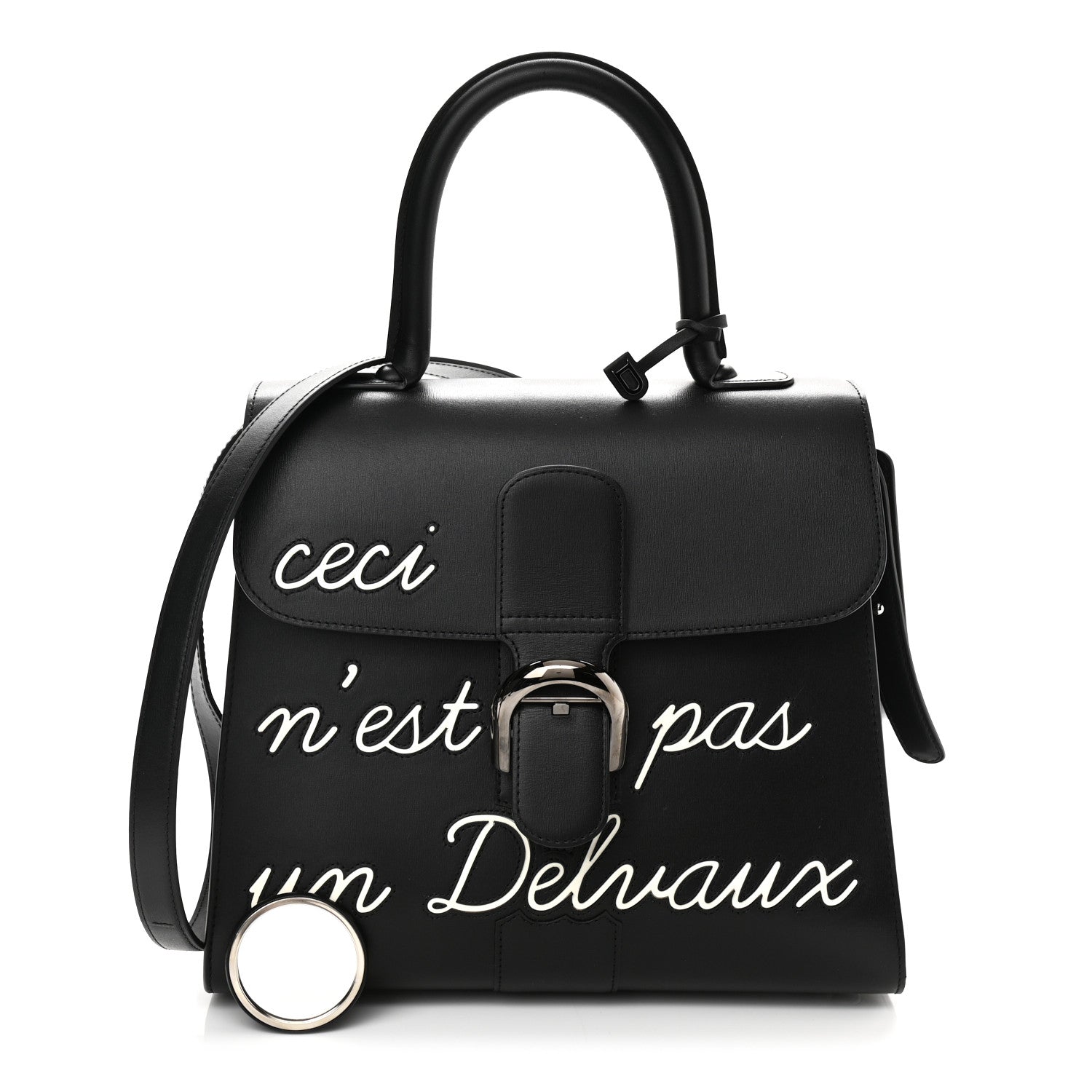 Delvaux Calfskin MM L'Humour Brillant Satchel Black 1 of 13