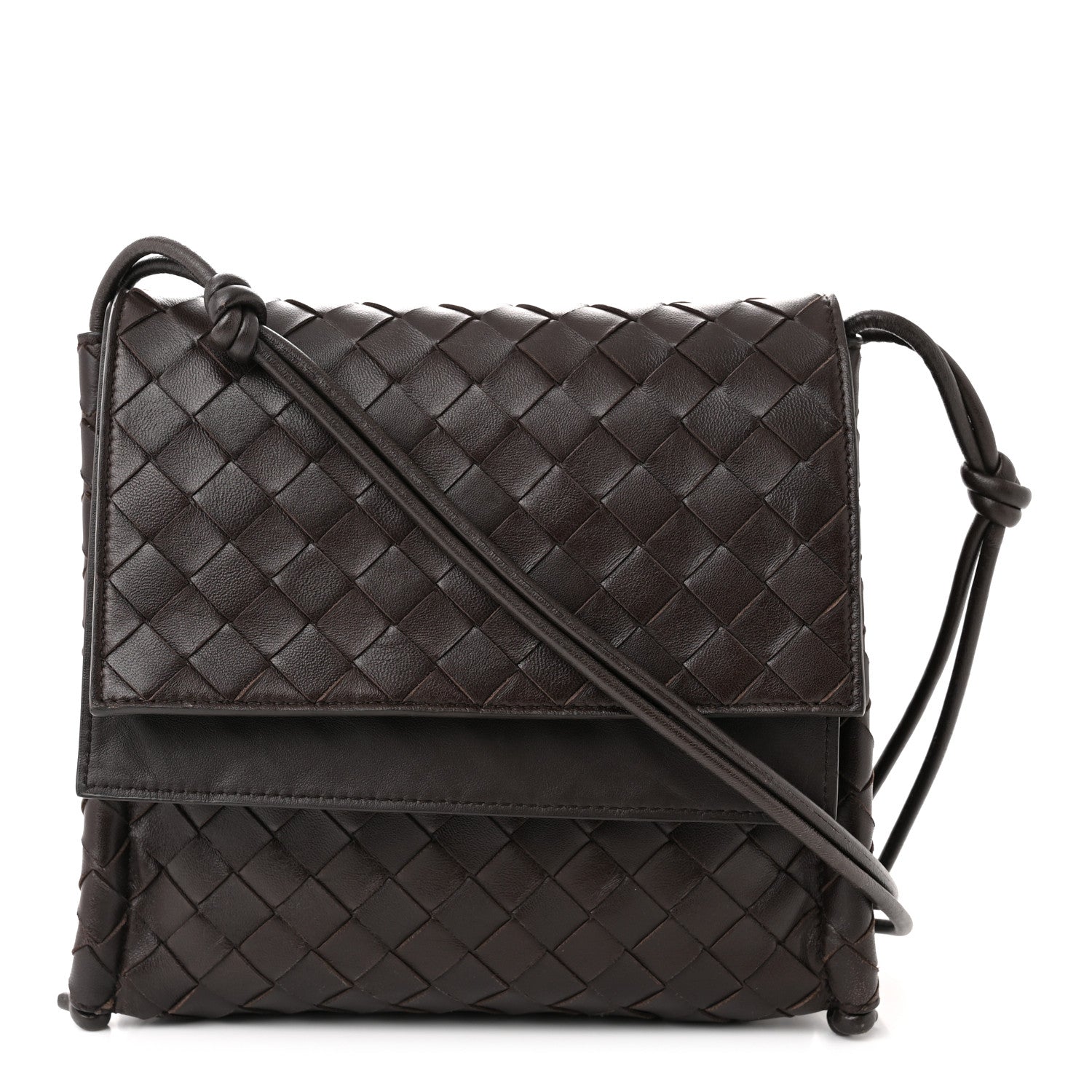 Bottega Veneta Nappa Intrecciato Small Knot Flap Crossbody Fondente 1 of 12