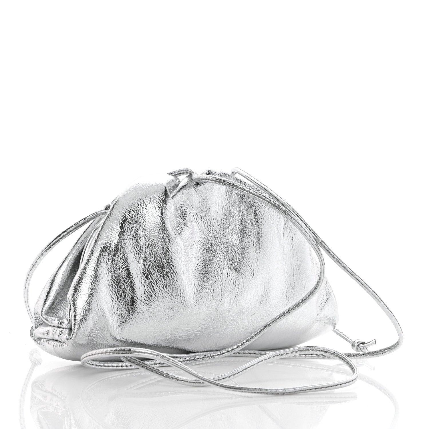 Bottega Veneta Metallic Calfskin The Mini Pouch Silver 3 of 10