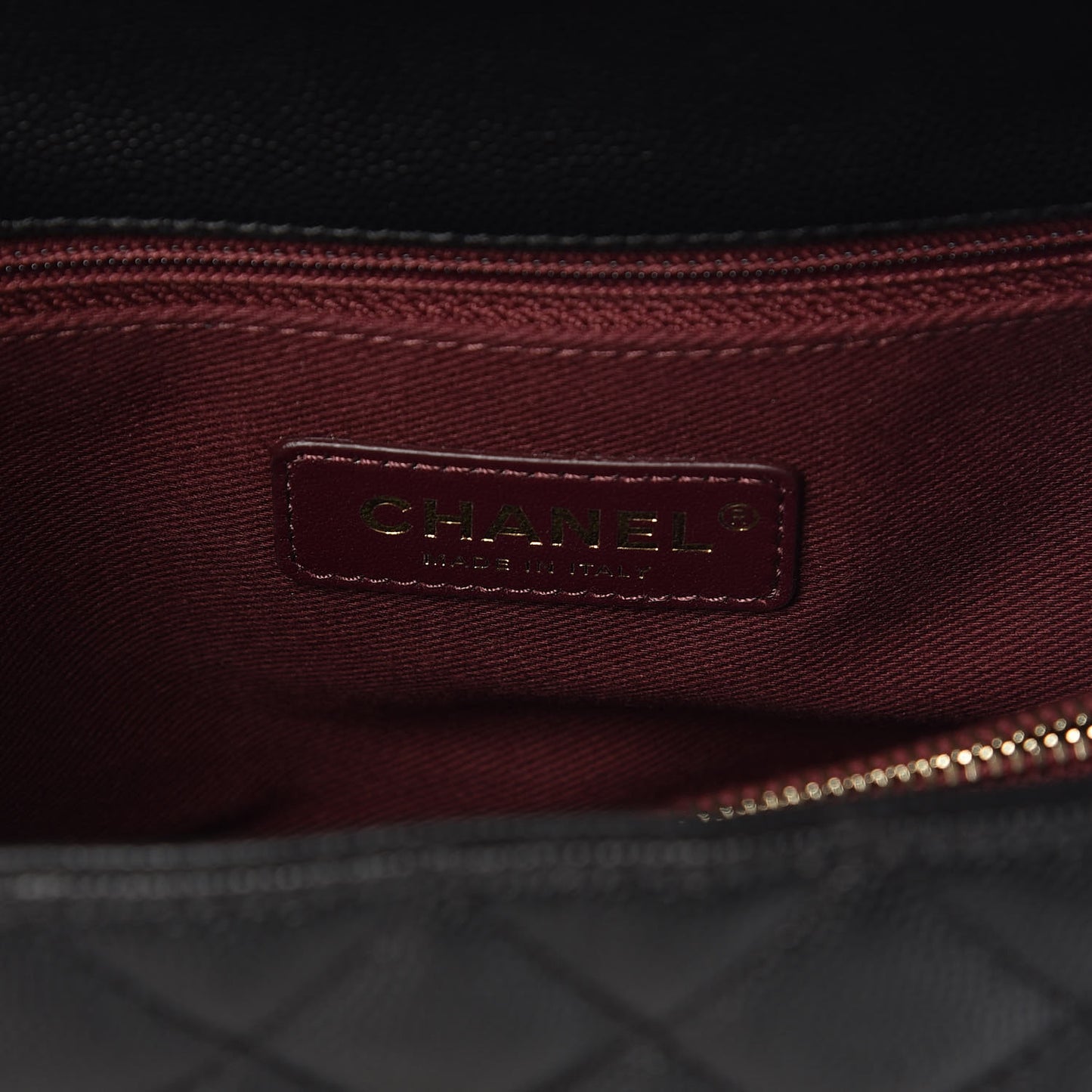 Caviar Quilted Small Coco Handle Flap Black