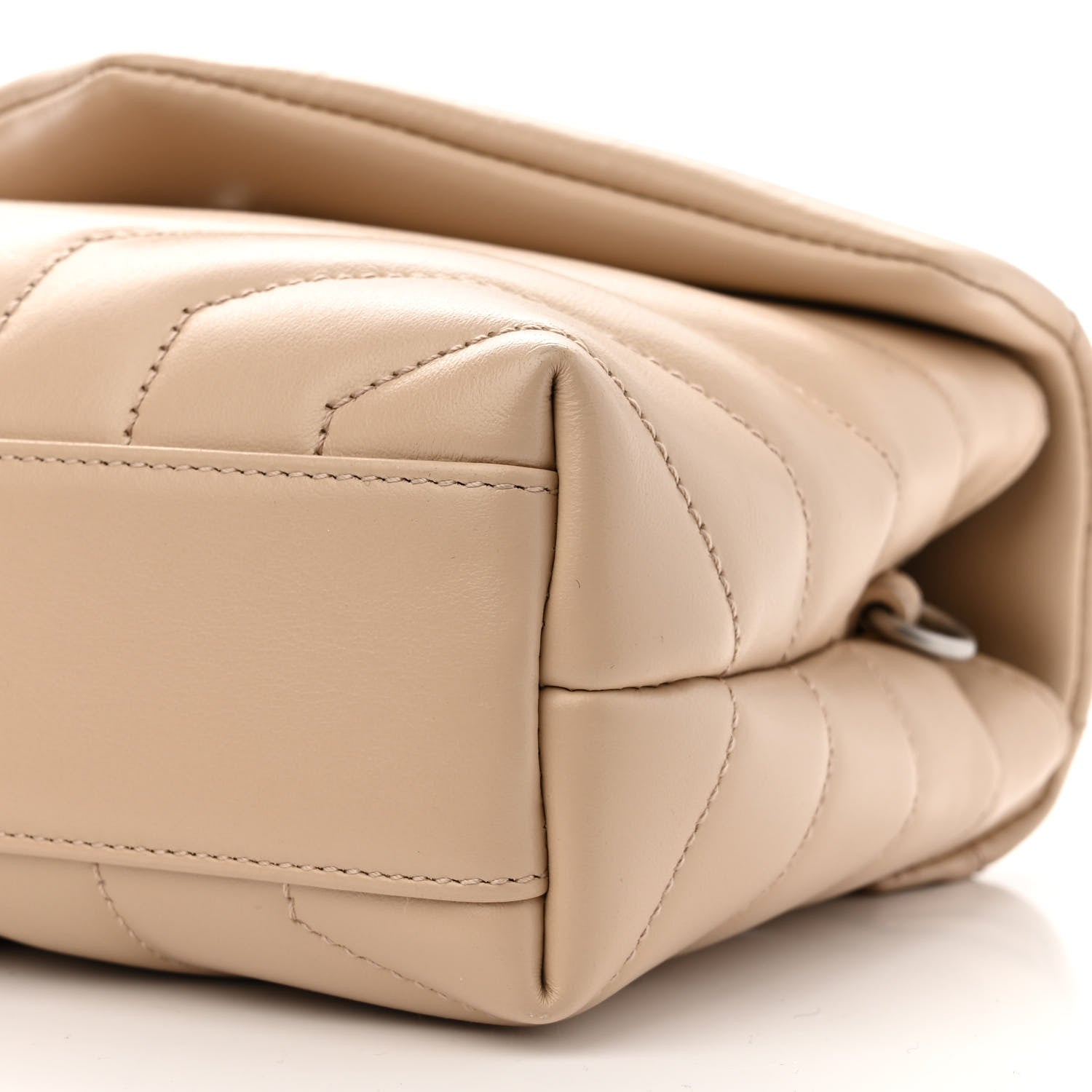 Saint Laurent Calfskin Y Quilted Monogram Toy Loulou Crossbody Bag Light Natural 10 of 10