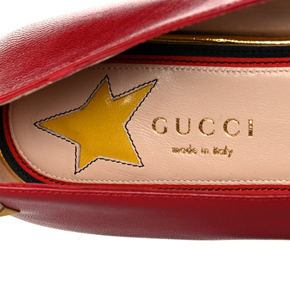 Gucci Calfskin Web Bow Ballerina Flat 38.5 Red 8 of 9