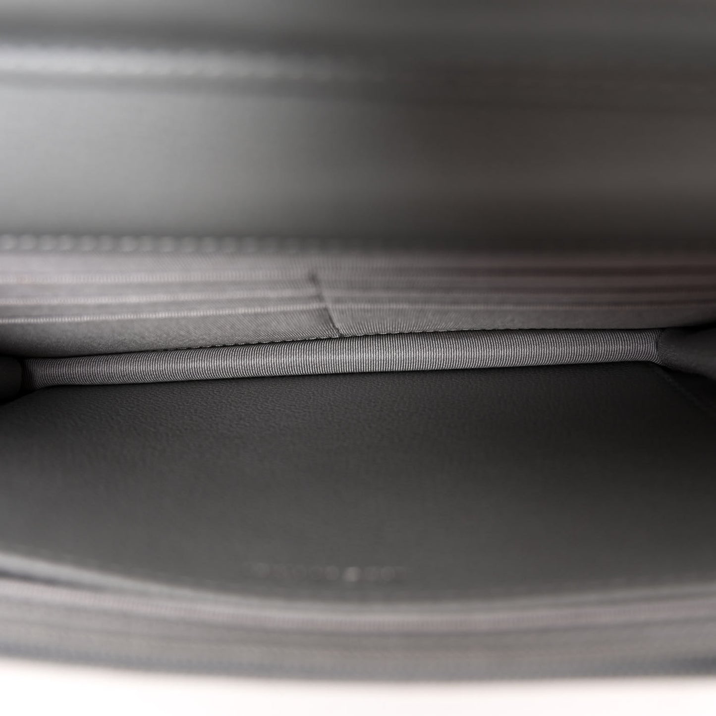 Grained Calfskin Quilted CC Box Wallet On Chain WOC Grey