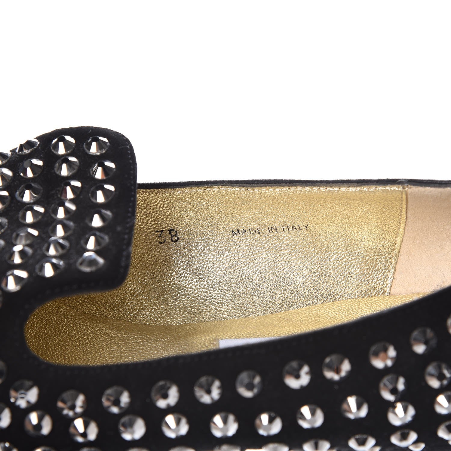 Jimmy Choo Suede Studded Wheel Loafers 38 Black 9 of 11