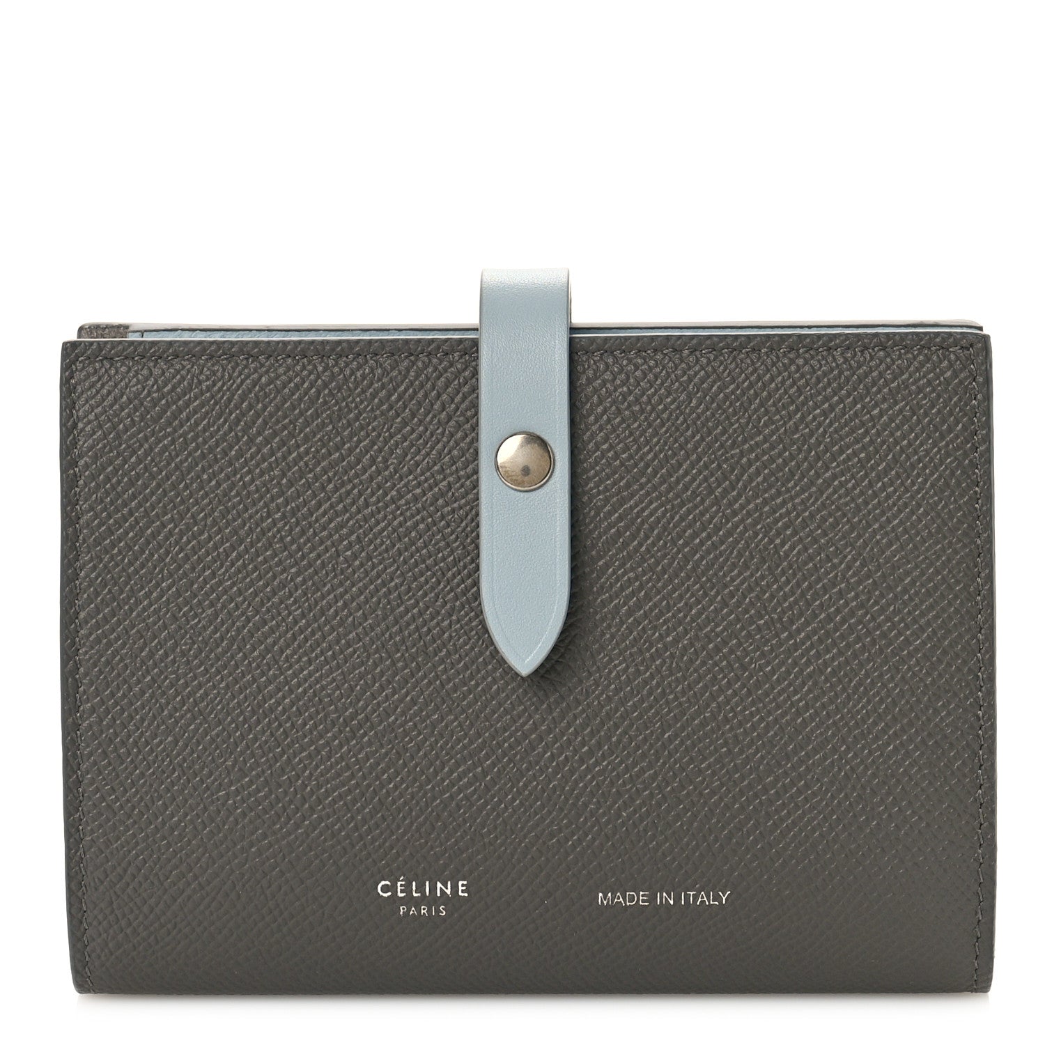 Celine Grained Calfskin Medium Multifunction Strap Wallet Pebble Mineral 1 of 9