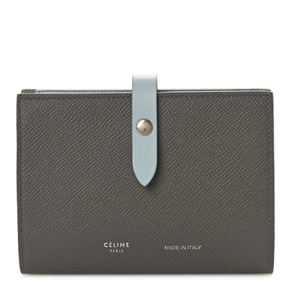 Celine Grained Calfskin Medium Multifunction Strap Wallet Pebble Mineral 1 of 9