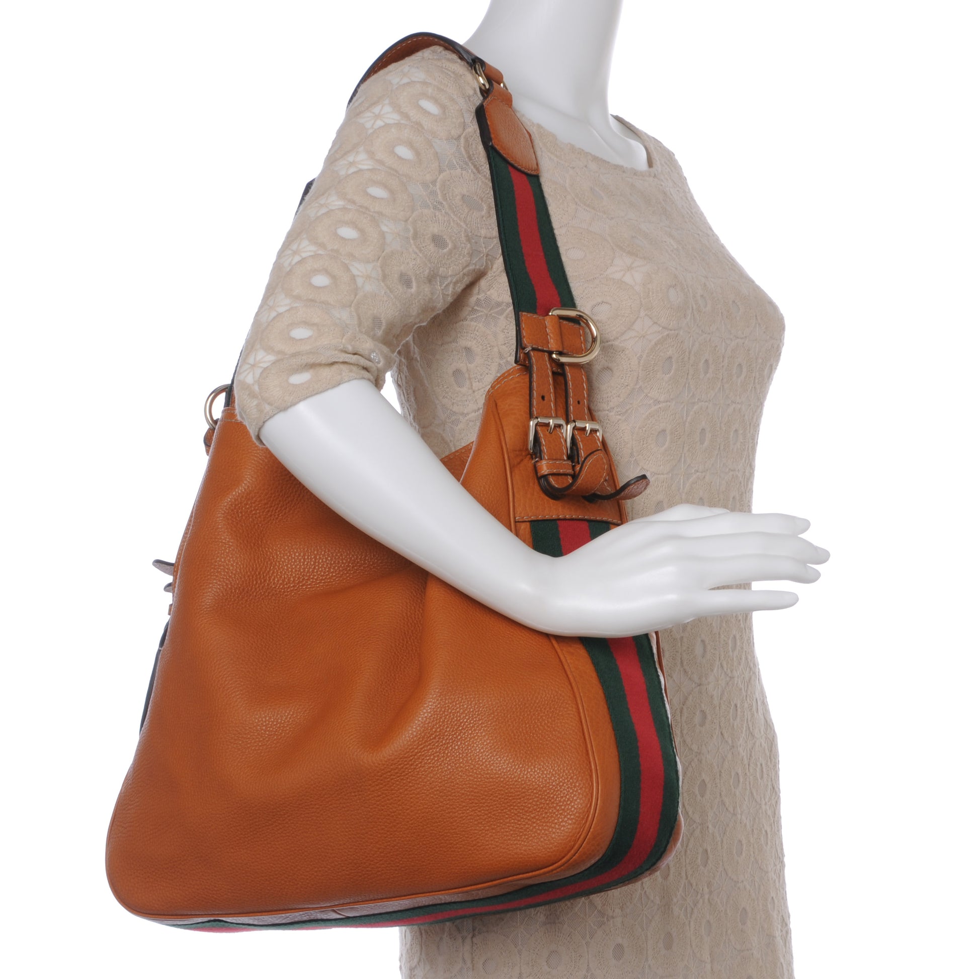 Gucci Leather Heritage Medium Shoulder Bag Tan 2 of 7