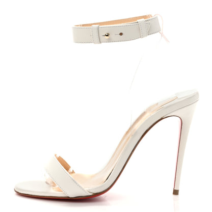 Christian Louboutin Nappa Shiny PVC Jonatina 100 Sandals 35 Latte 1 of 8