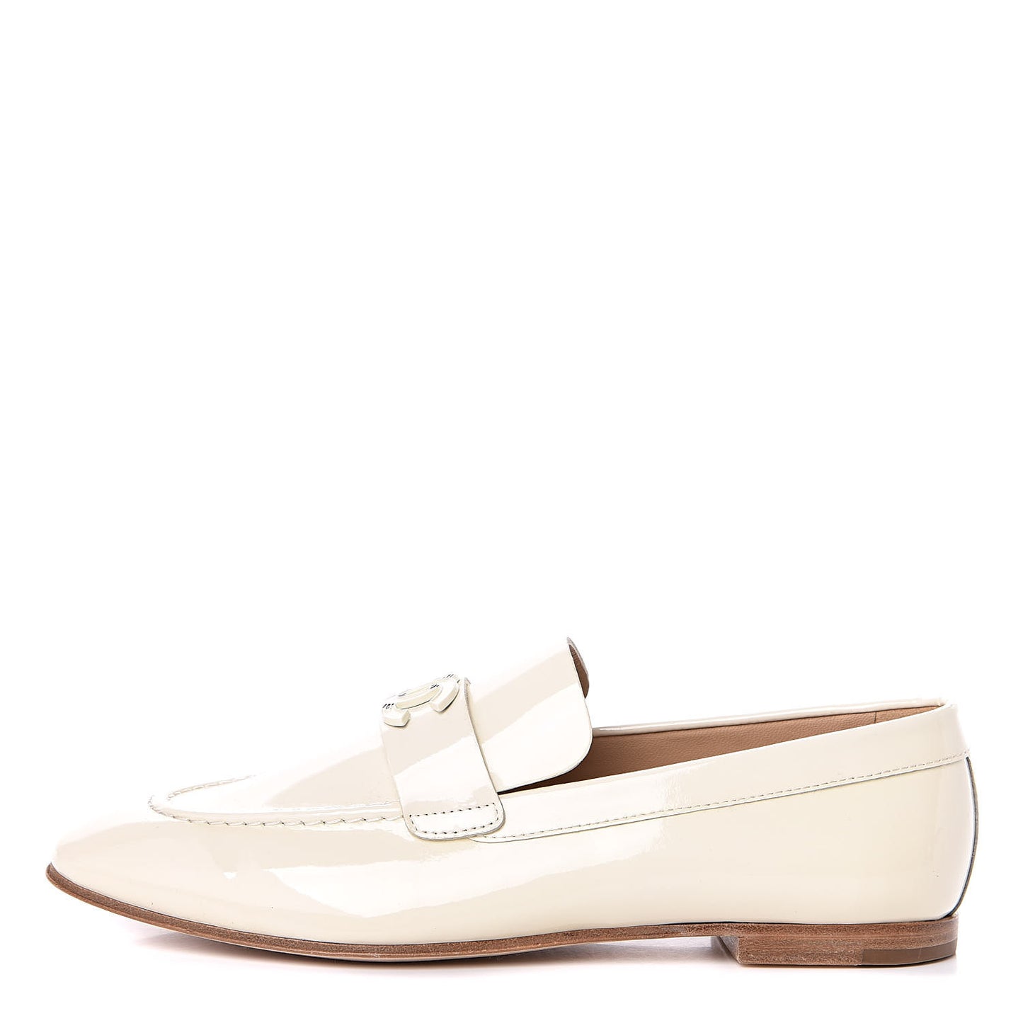 Patent Calfskin CC Loafers 37 White