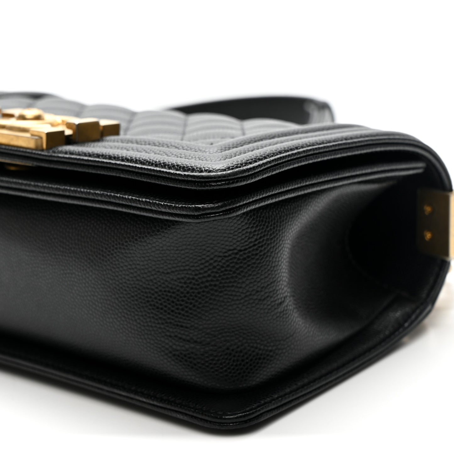 Caviar Quilted Small Boy Flap Black