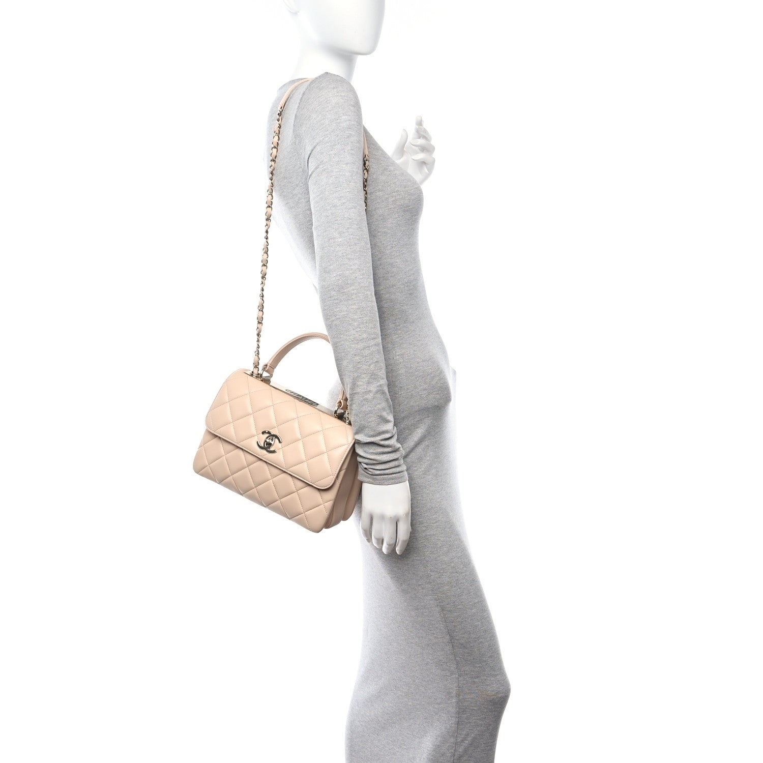 Chanel Lambskin Quilted Small Trendy CC Dual Handle Flap Bag Beige 2 of 18