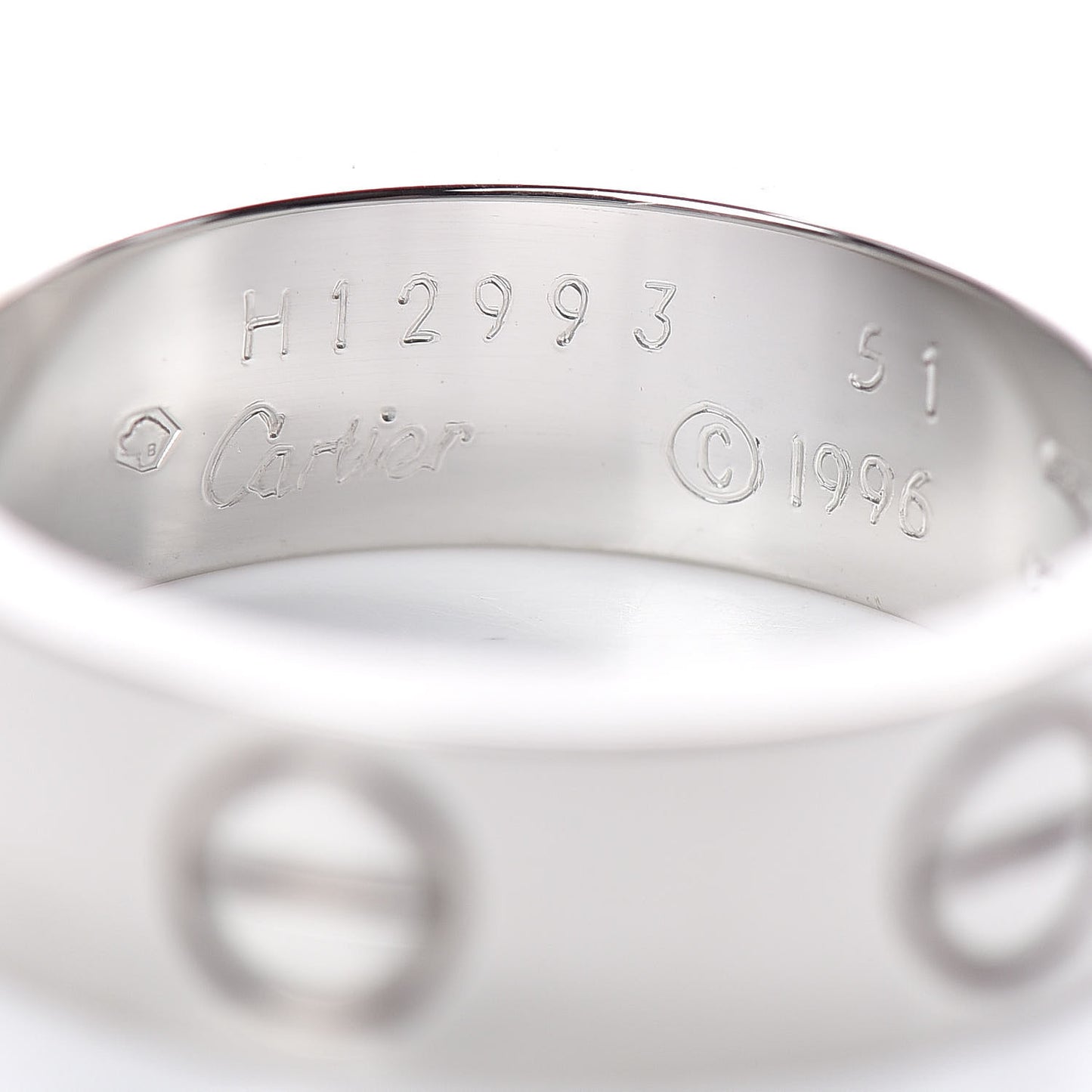 18K White Gold 5.5mm LOVE Ring 51 5.75