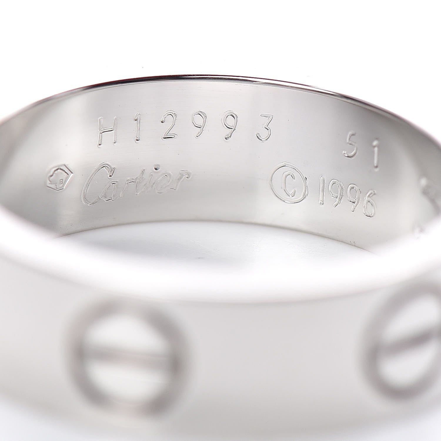 Cartier 18K White Gold 5.5mm LOVE Ring 51 5.75 4 of 4