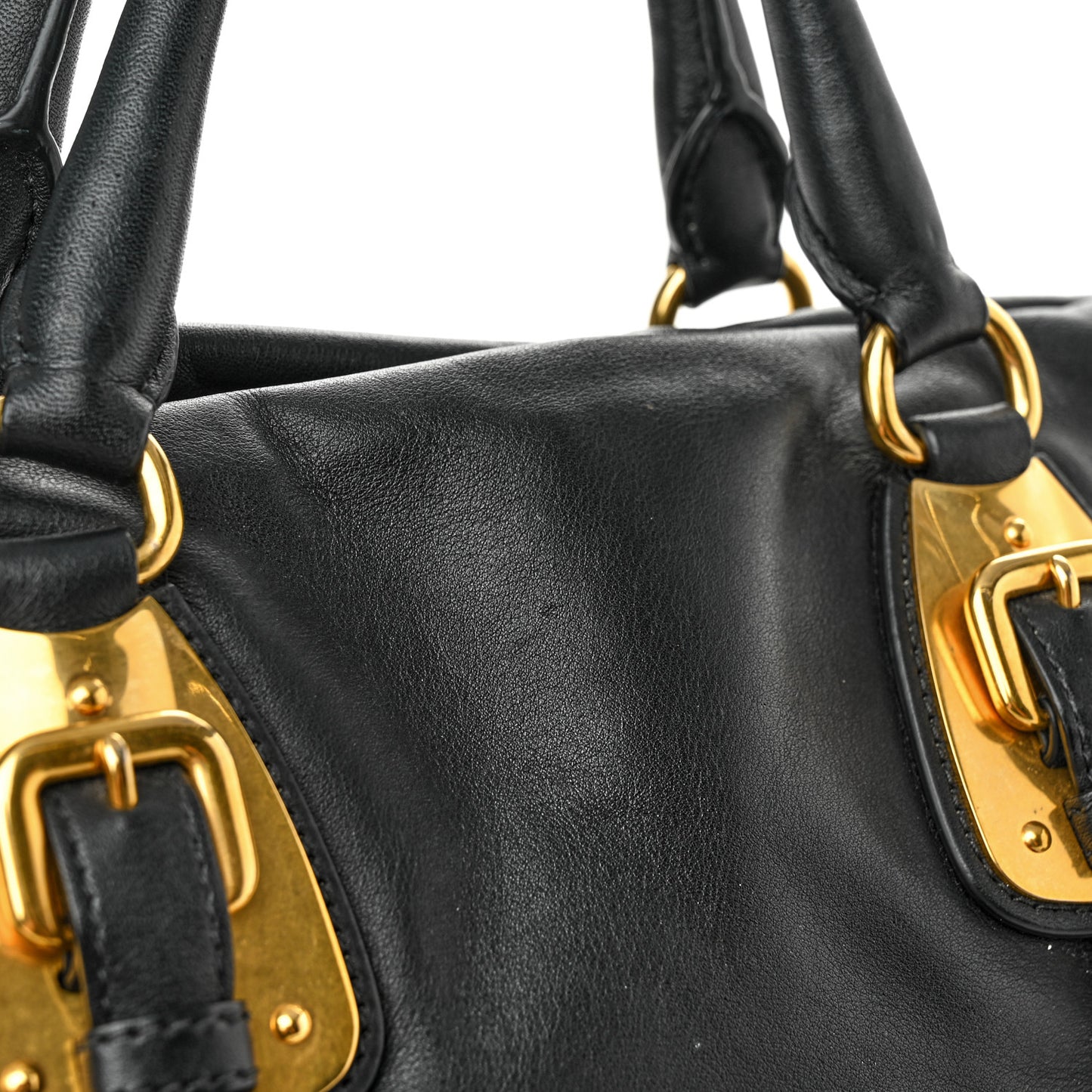 Soft Calf Shopping Satchel Black